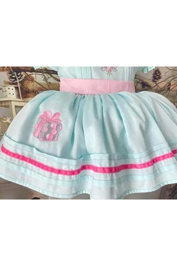 Детское платье для девочек кружевное Heart Patterned Blue Baby Girl Dress Hly Karol Tasarım, Green — фото 2