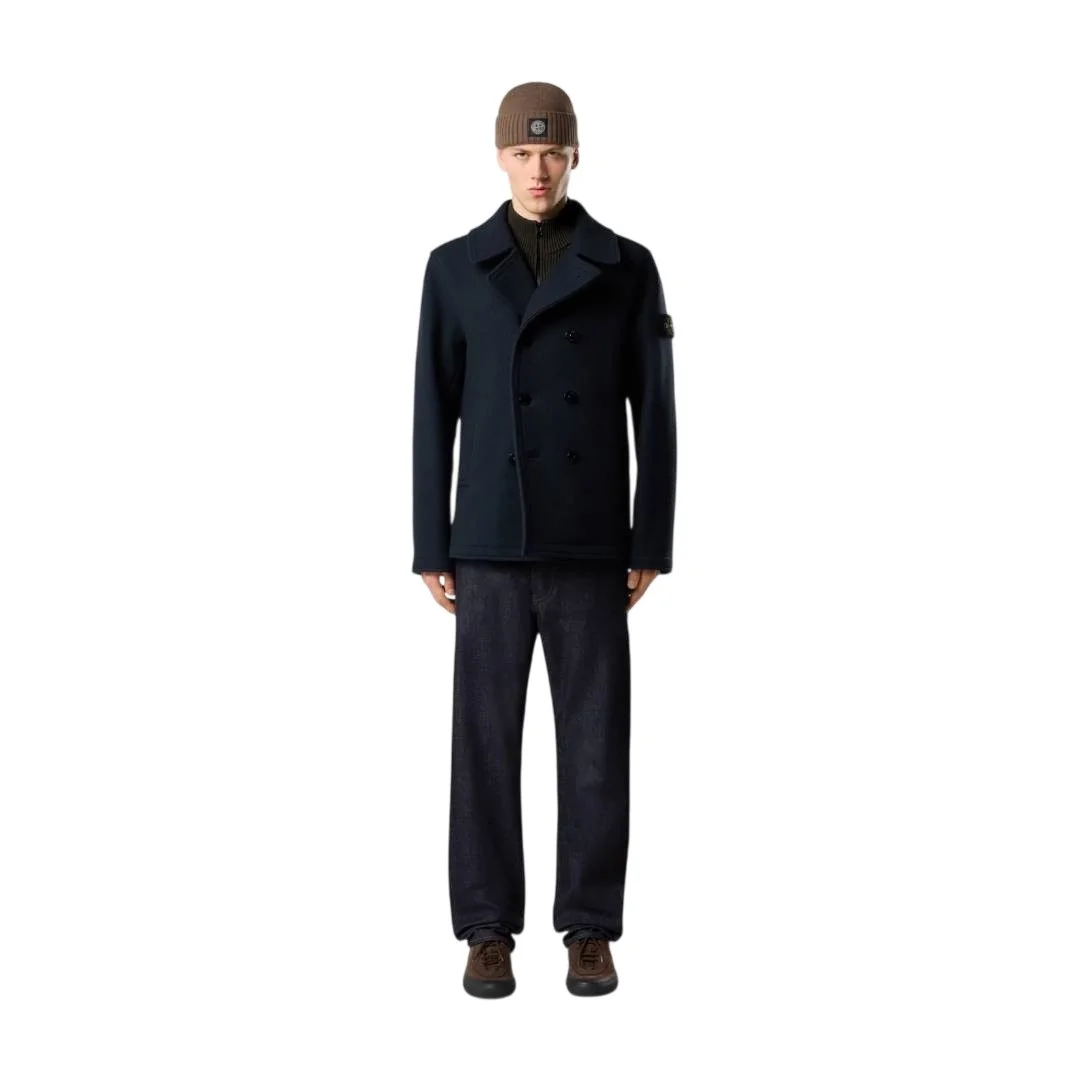 Мужское пальто Stone Island With Double-breasted Closure, темно-синий