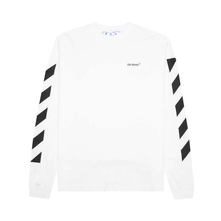 Лонгслив Off-White Diag Helvetica Skate Long-Sleeve Tee 'White/Black', белый