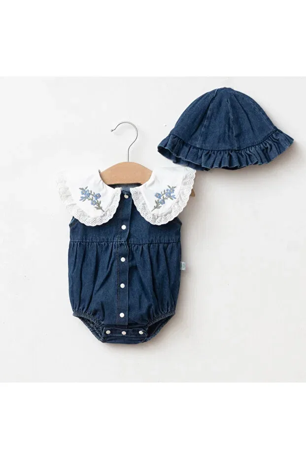 Детский комбинезон для девочек кружевной Momercy, Blue