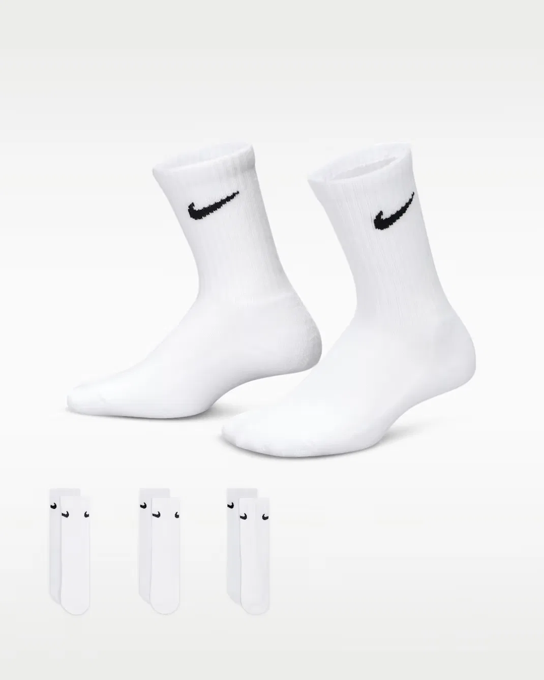 Детские носки средней высоты (3 пары) Nike Basics, White