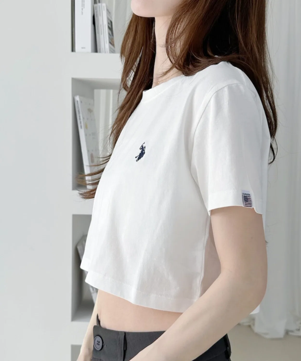 Женская футболка с коротким рукавом, без принта U.S. POLO ASSN. Navy — фото 3