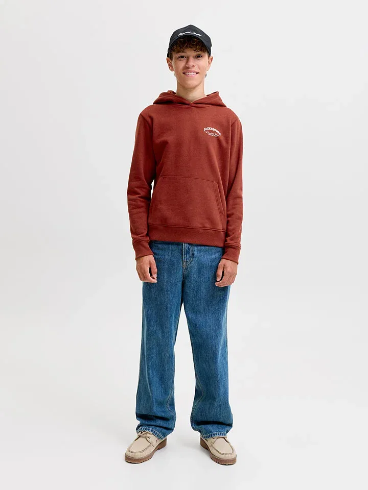 Худи с капюшоном Jack & Jones Junior, красно-коричневый — фото 3