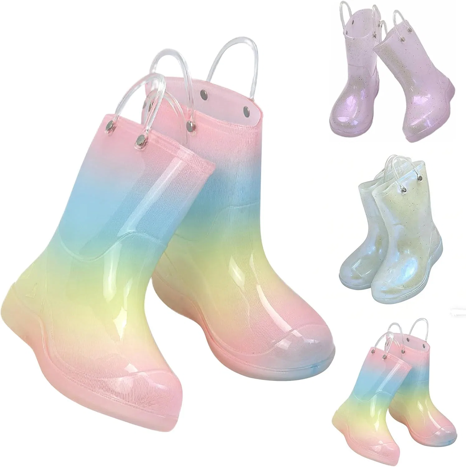 Детские сапоги для девочек с принтом Sparkling Rain Boots — фото 2