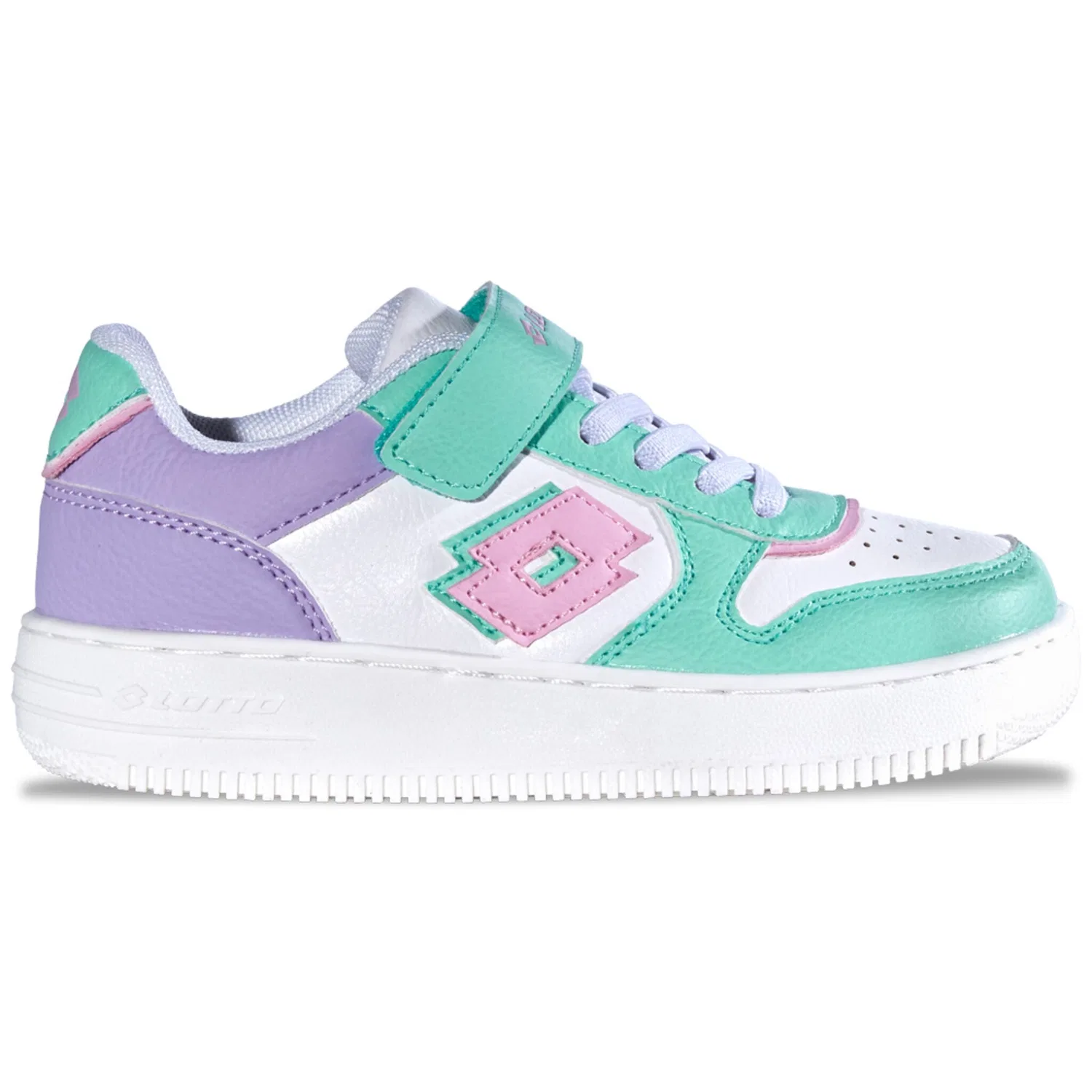 Детские кроссовки на липучке lotto, Mint Lilac