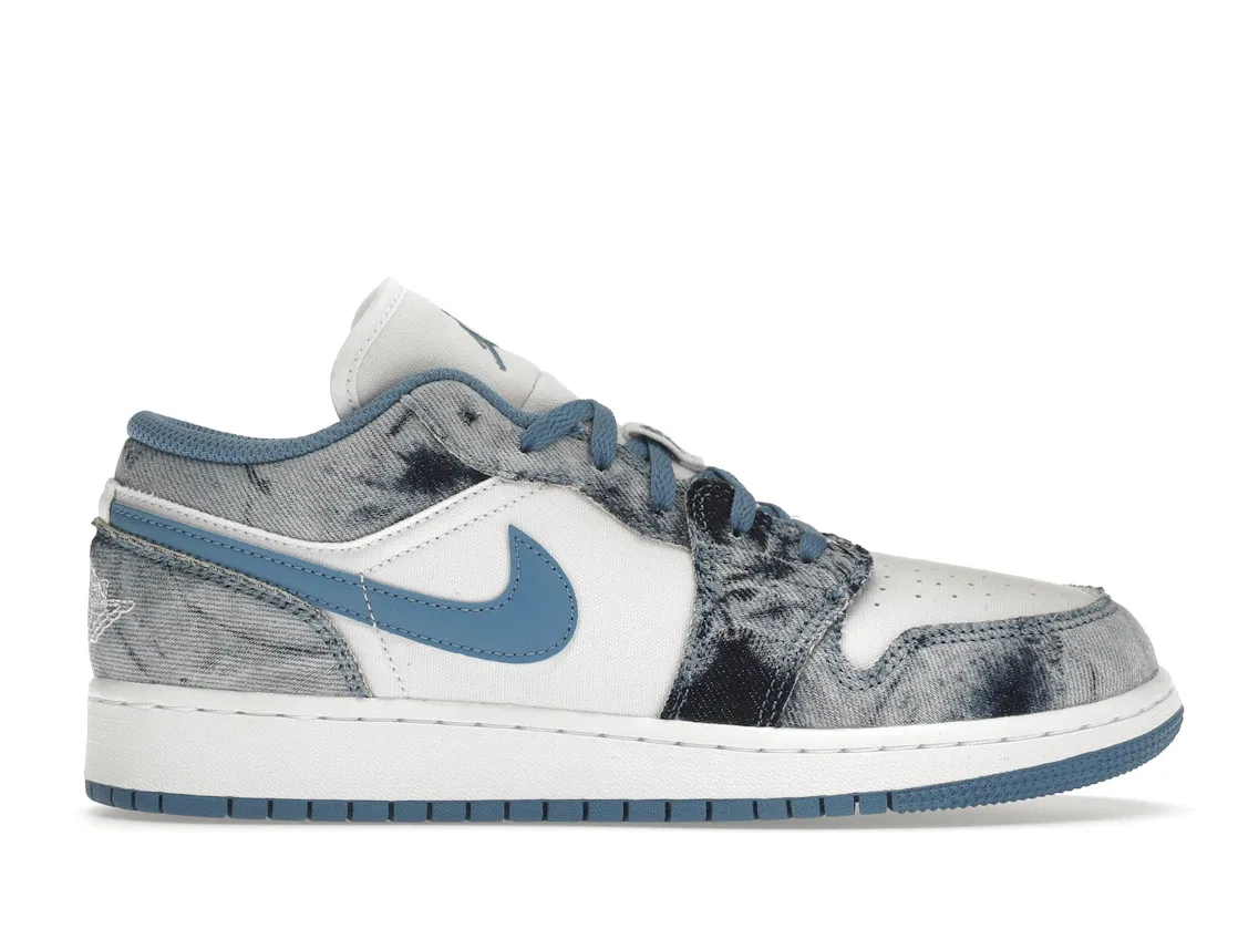 Детские кроссовки Lifestyle с принтом Jordan 1 Low, Blue/Denim/White
