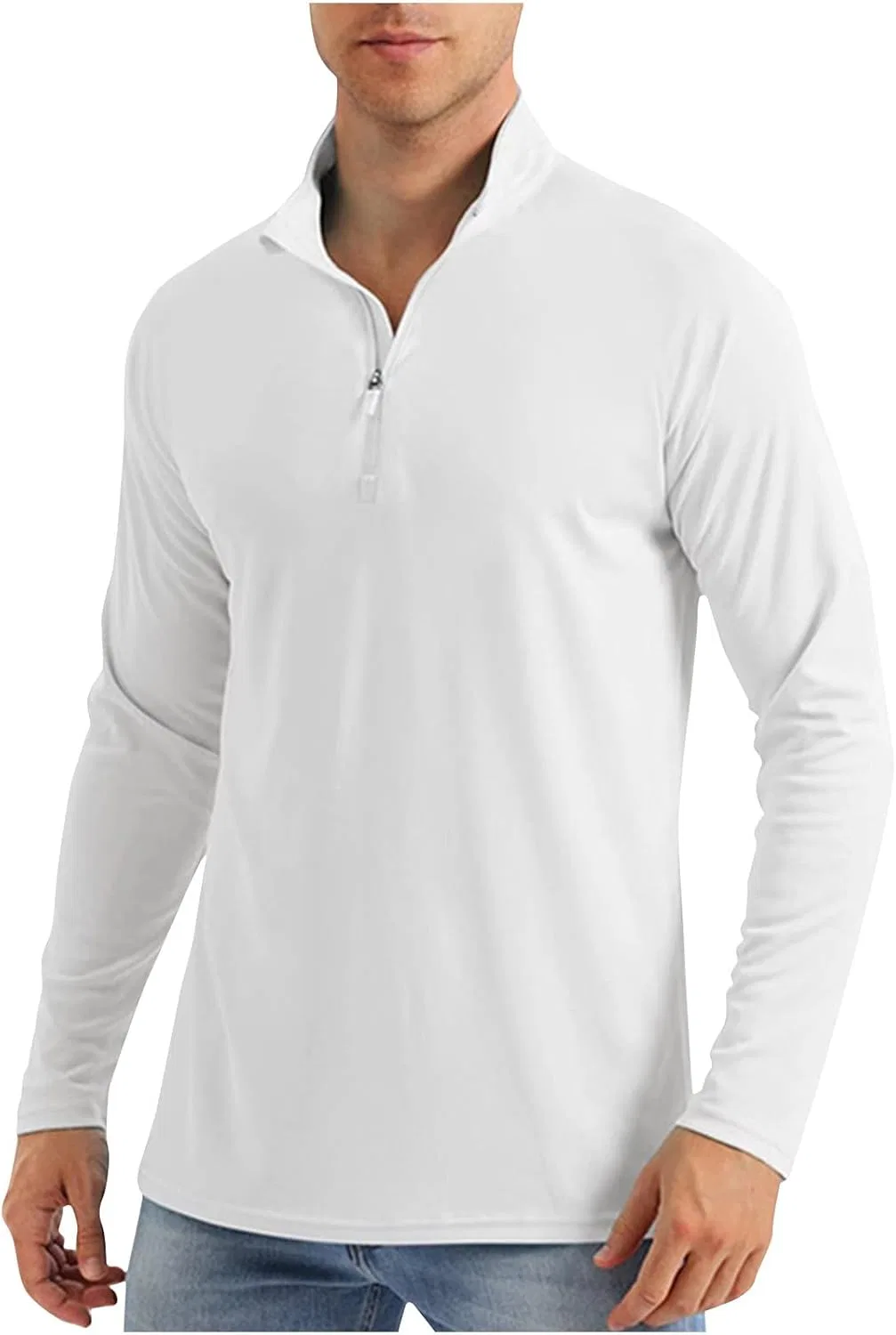 Мужская футболка с длинным рукавом UPF 50+ Fishing Hiking Shirts, White
