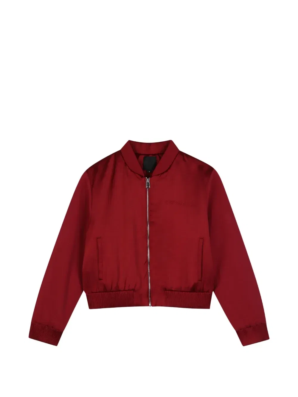 Бомбер на молнии с вышитым логотипом Givenchy Kids, красный