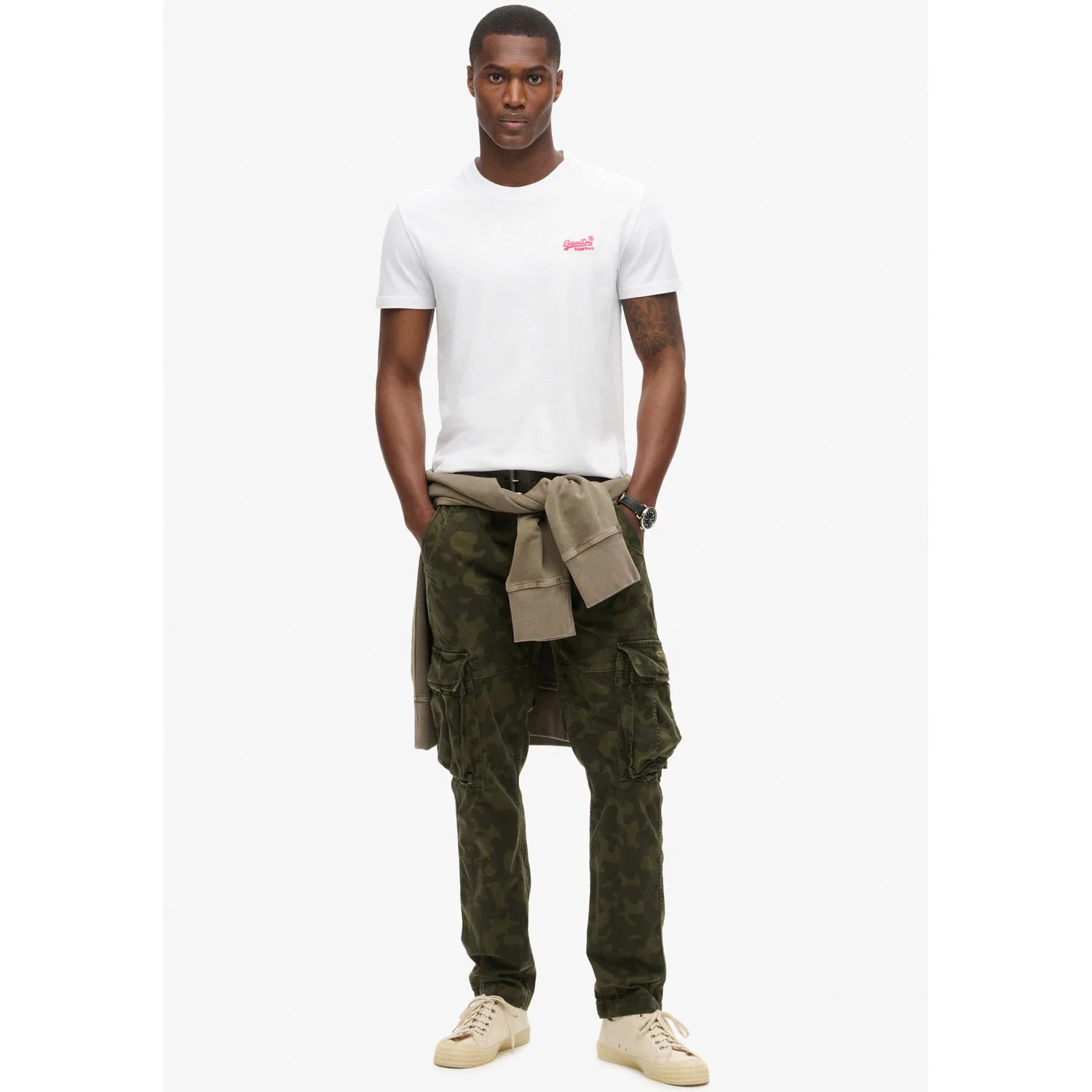 Детская хлопковая футболка с вышивкой Superdry, Optic — фото 3