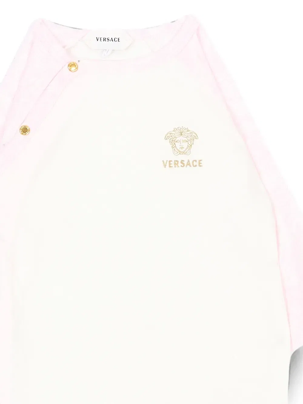Пижама с принтом логотипа Versace Kids, бежевый — фото 3