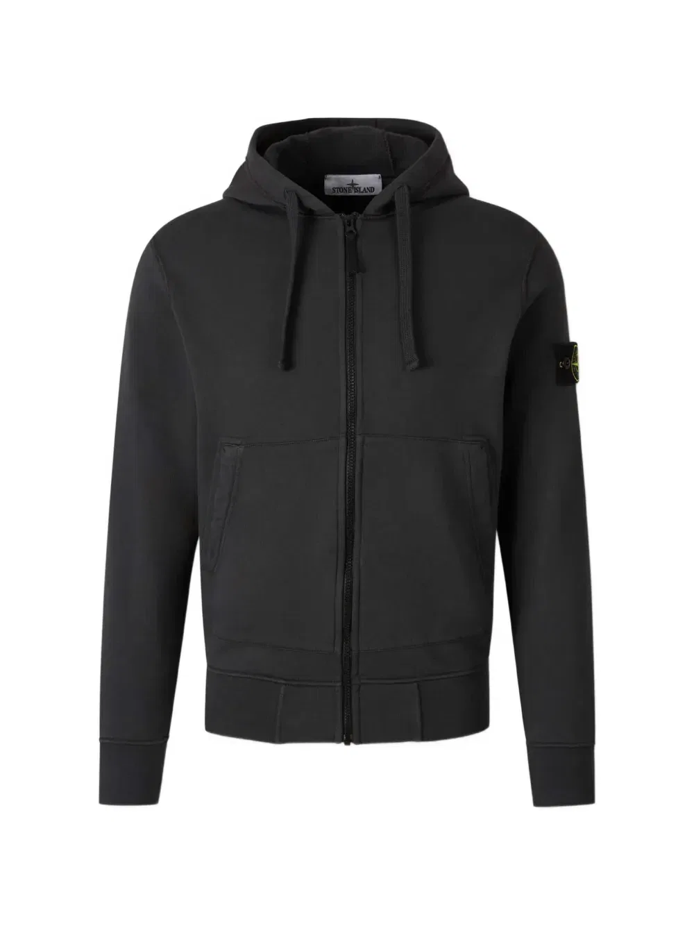 Худи на молнии с нашивкой-логотипом Stone Island, черный