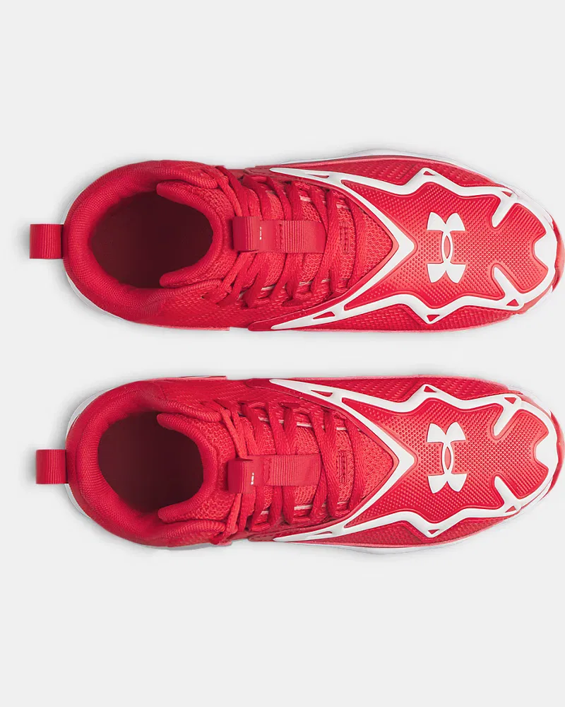 Детские бейсбольные шиповки с амортизацией EVA UA Harper 11 RM Jr. UnderArmour, Red/White — фото 3