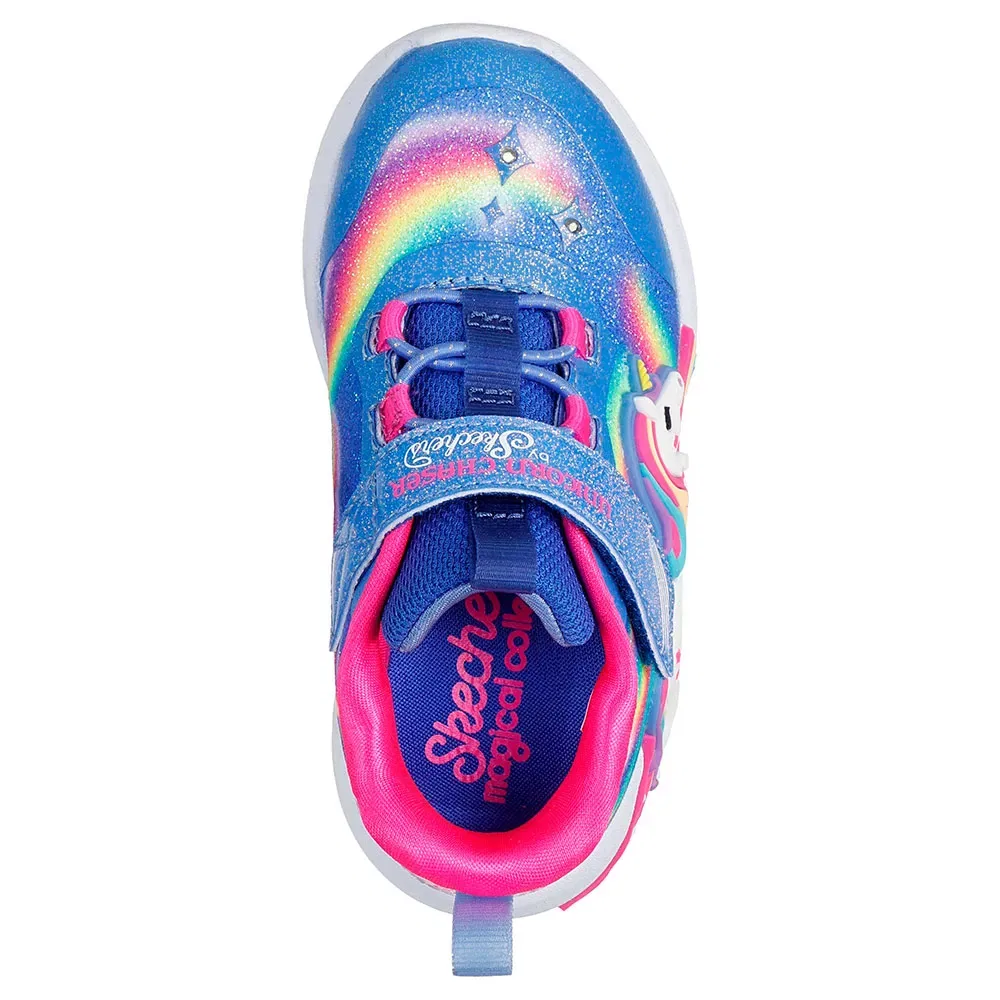 Детские кроссовки для девочек со светящейся подошвой Unicorn Chaser N Skechers, Blue — фото 4