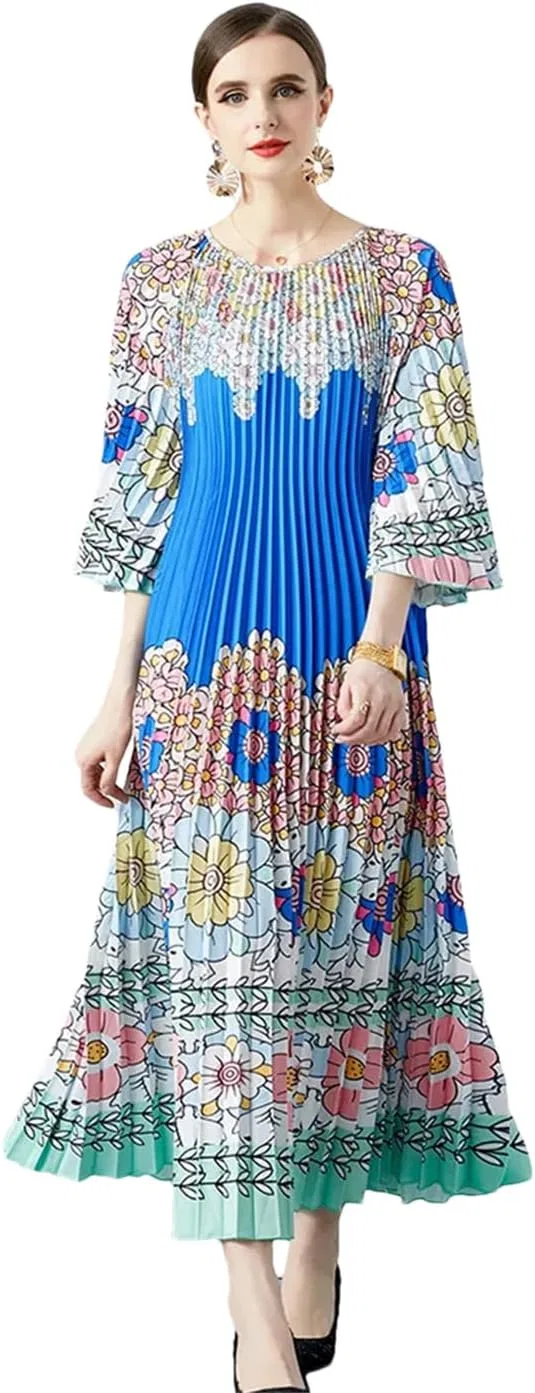 Женское платье миди с принтом A-line, Chiffon