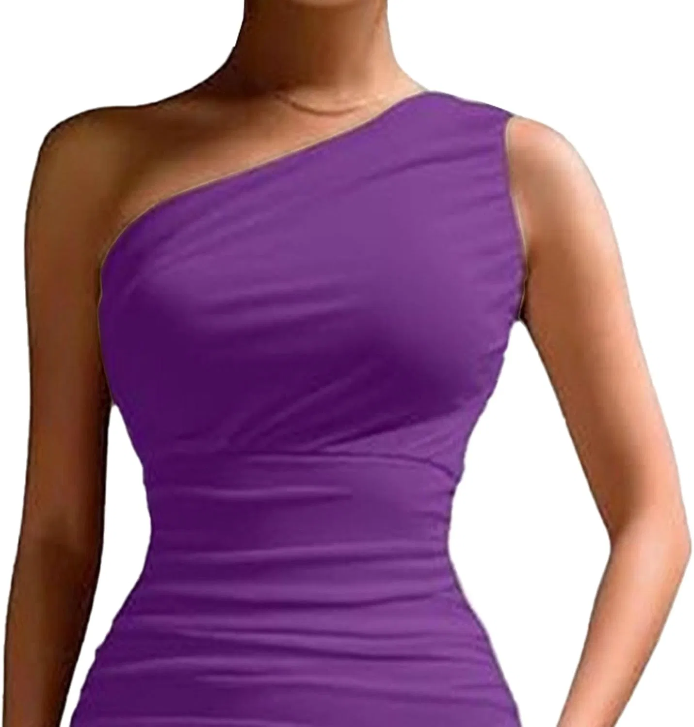 Женское коктейльное платье с одним плечом Bodycon, Purple — фото 3