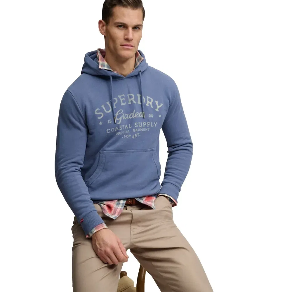 Худи Lo-Fi Dockside Superdry, синий — фото 4