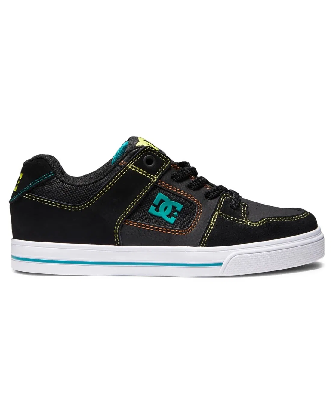 Детские кроссовки для мальчиков кожаные DC Shoes Pure Elastic DC Shoes, Black — фото 3