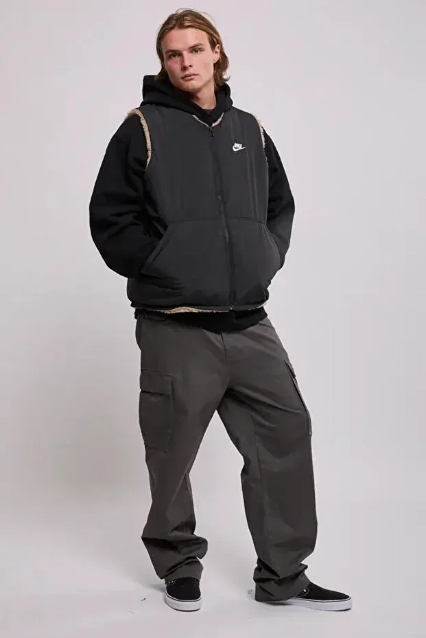 Мужская спортивная жилетка с воротником-стойкой Sportswear Nike, Brown-Black — фото 3