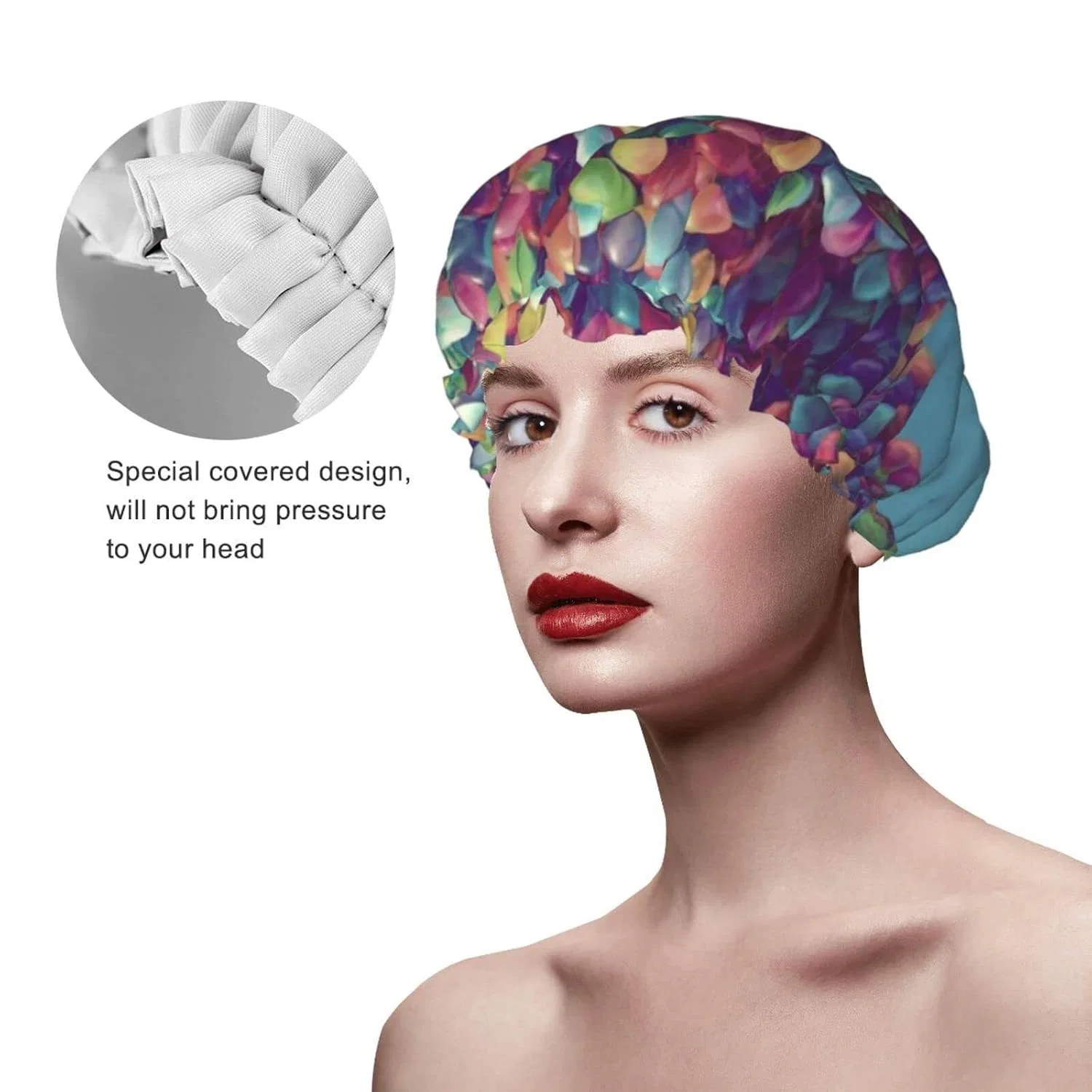 Шапочка для душа Oudrspo, Double Layer Waterproof — фото 3