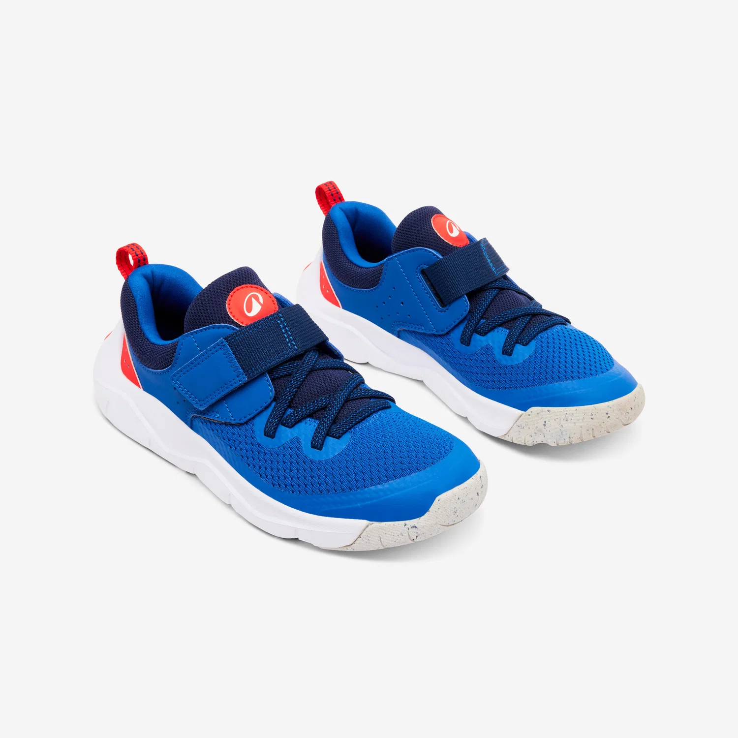 Детские кроссовки с липучкой Playful Fast Decathlon, Jeansblau Stahlblau Fluoreszierendes Rot — фото 2