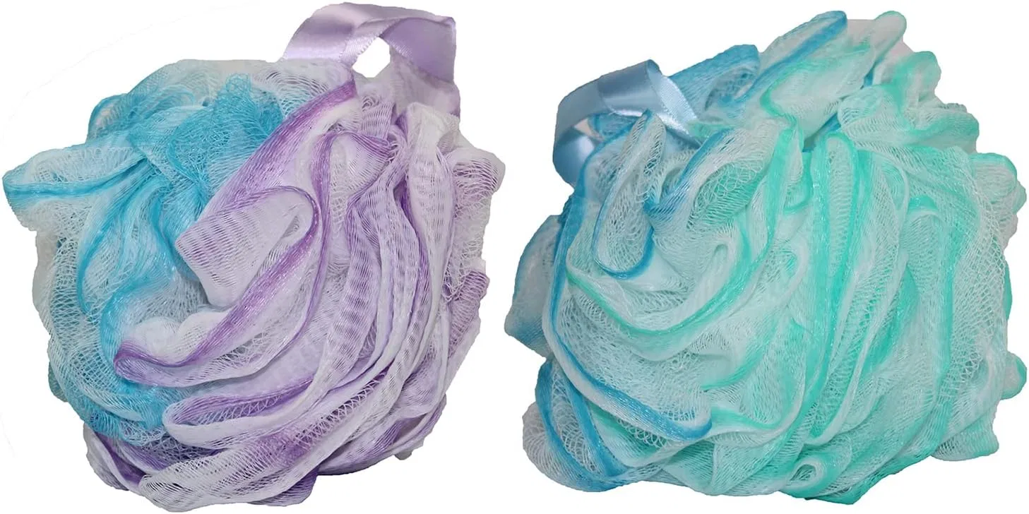 Скранчи для волос, набор 2 шт, по 75 г, Bodylife Home, Blue, Green, Purple, White