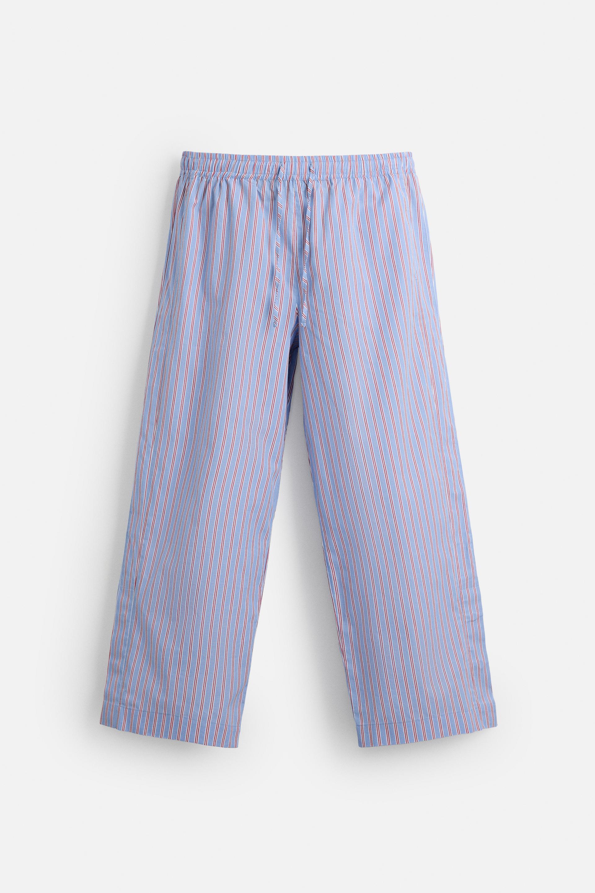 

Брюки Zara Limited Edition Striped Poplin, голубой