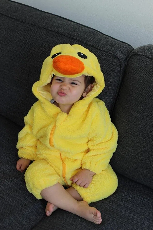 Детский комбинезон для девочек с принтом Duck baby jumpsuit John Lock, Sarı — фото 4