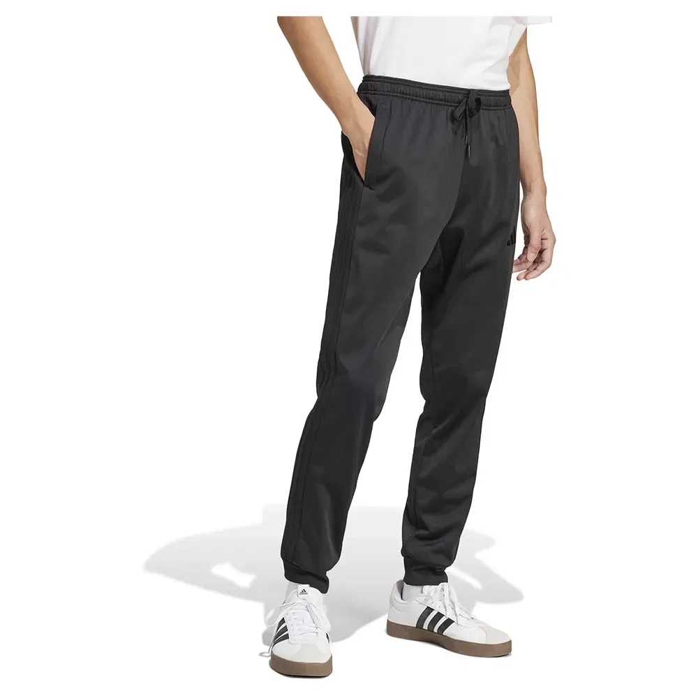 Мужские спортивные штаны с зауженными штанинами 3 Stripes Tricot Adidas, Black — фото 4