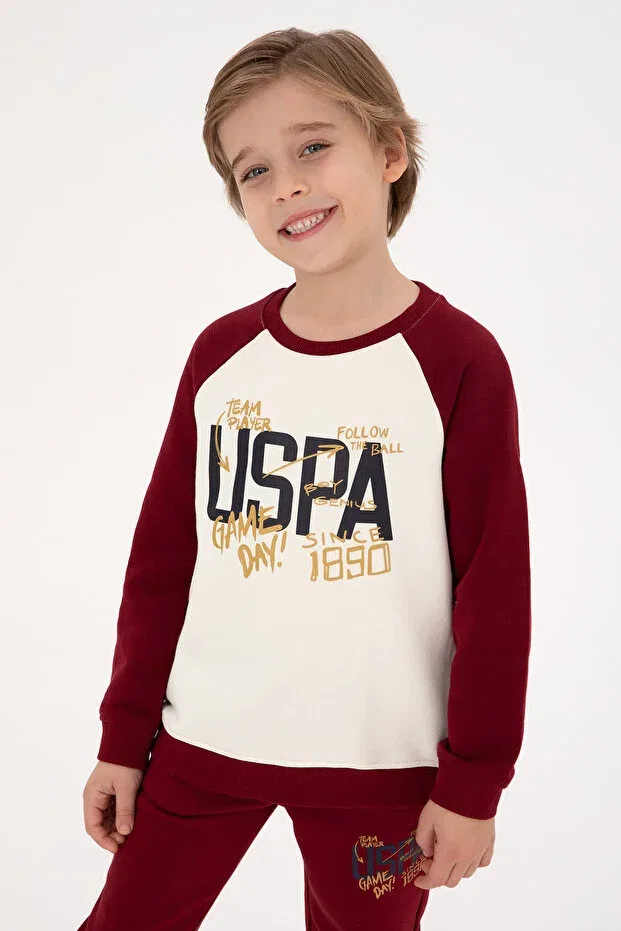 Детские свитшот для мальчиков с длинным рукавом U.S. Polo Assn., Burgundy