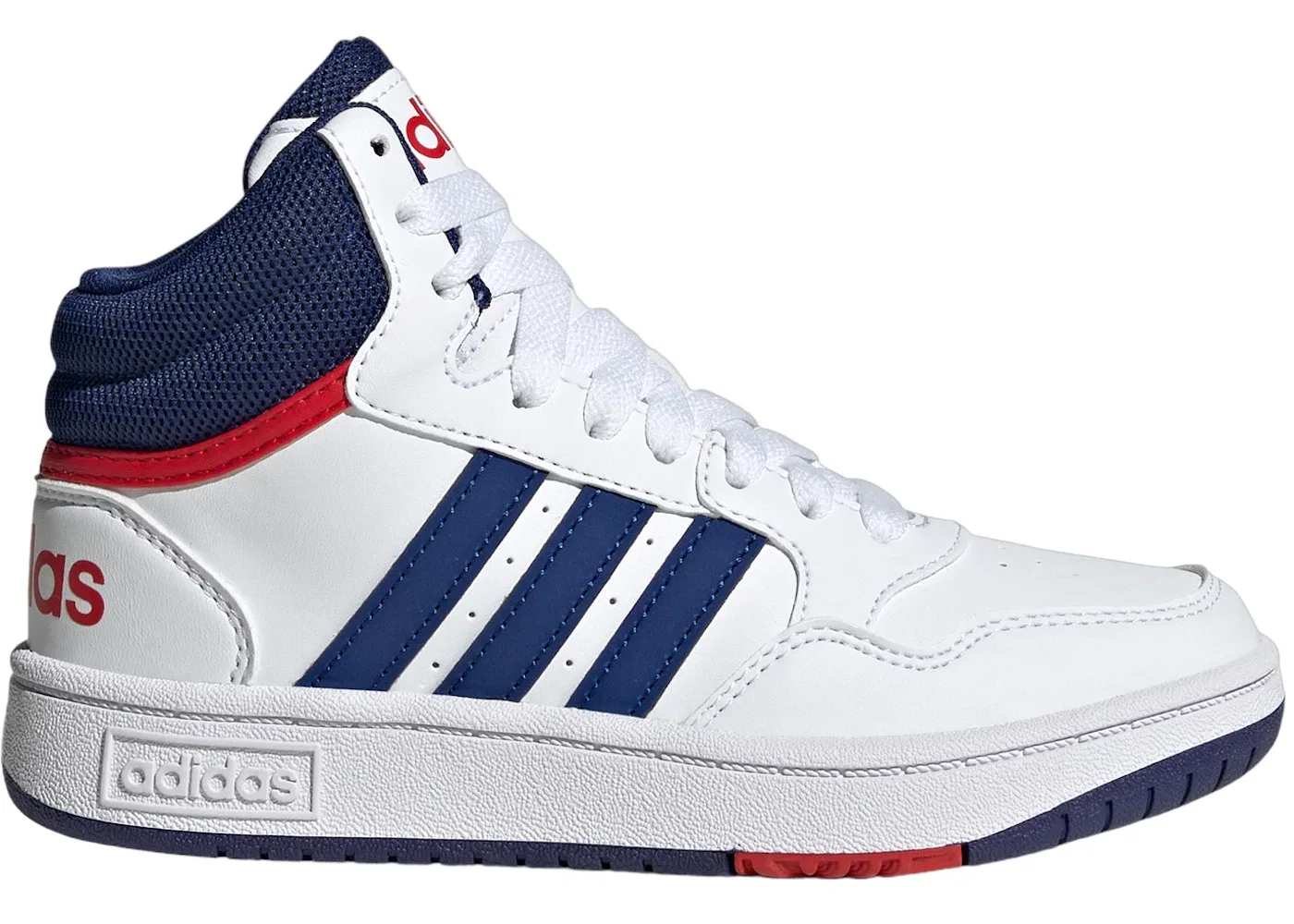Детские кроссовки Lifestyle Adidas Hoops, Cloud White Victory Blue Better Scarlet