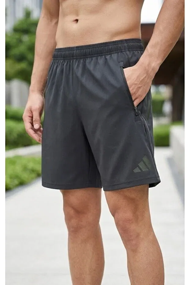 Мужские спортивные шорты с ветрозащитой Adidas, Black-T45JC