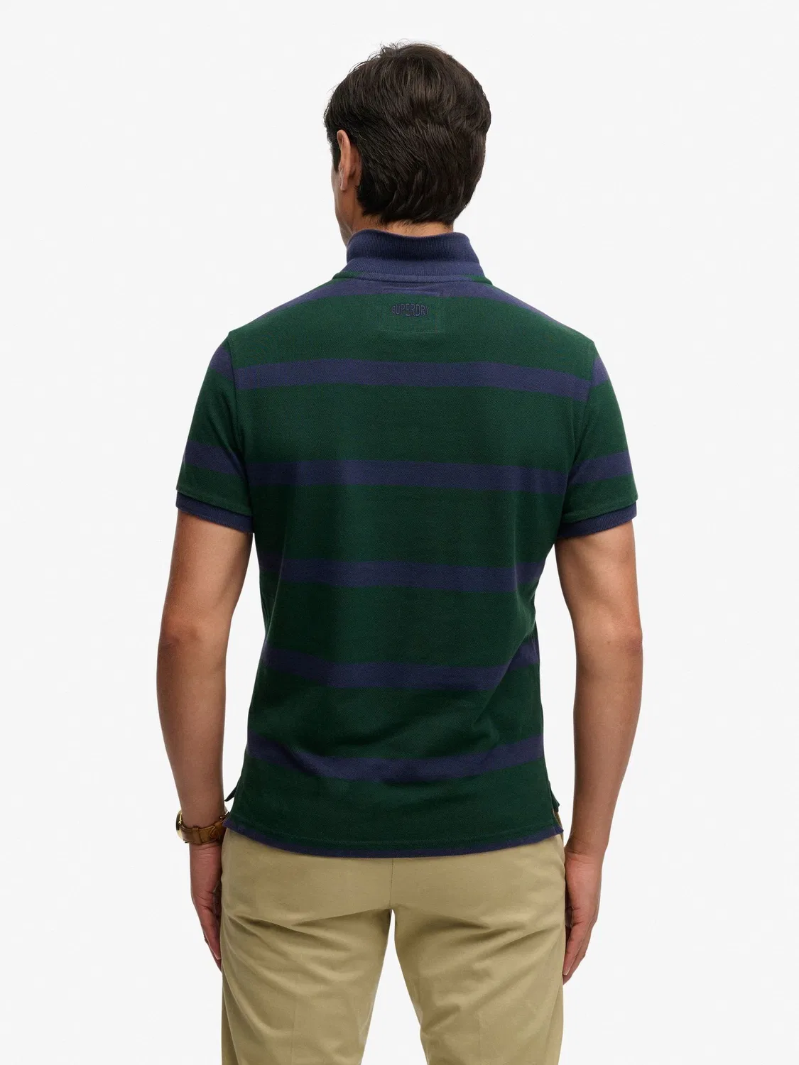 Поло Superdry Crest Stripe, синий — фото 2