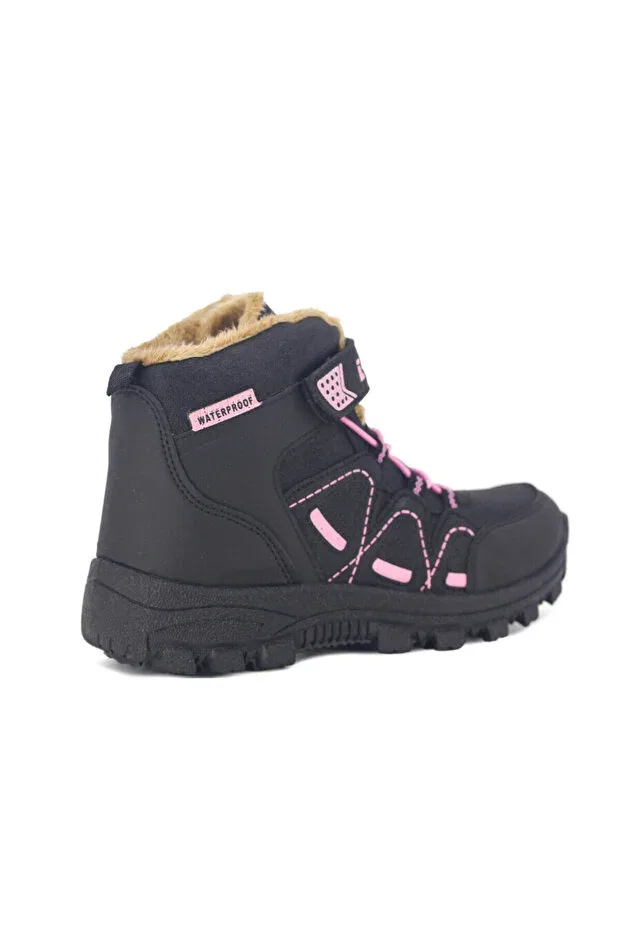 Детские ботинки для девочек водонепроницаемые Lagoos, Black-Pink — фото 3