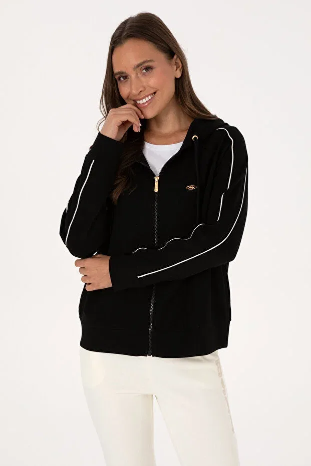 Женское худи на молнии с капюшоном U.S. Polo Assn., Black
