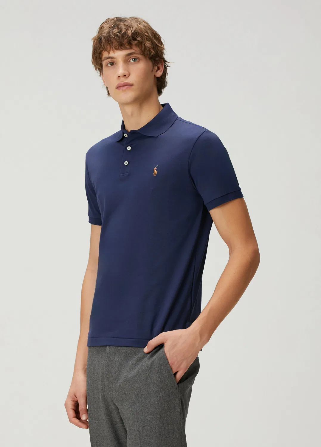 Поло Slim Fit Polo Ralph Lauren, lacivert — фото 3