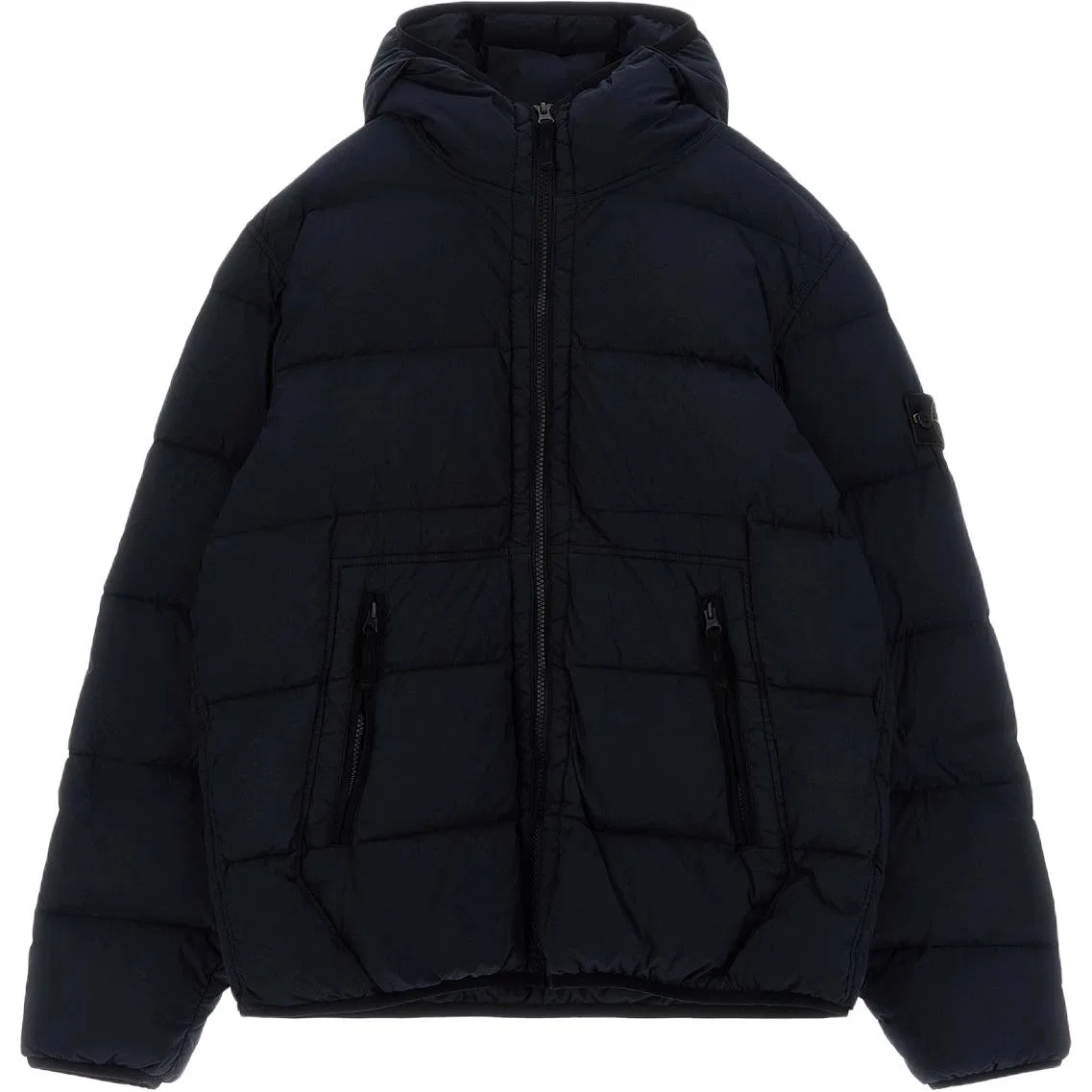 Детское пальто-парка с капюшоном, синее, STONE ISLAND