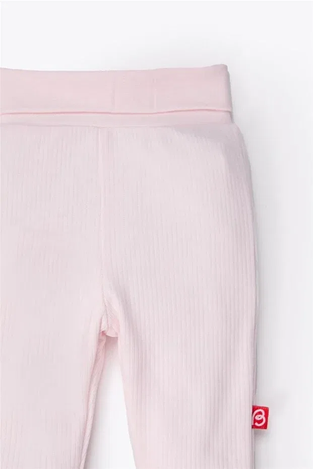 Детские брюки для девочек хлопковые Pants with socks 2-piece Bebetto, Pink — фото 4