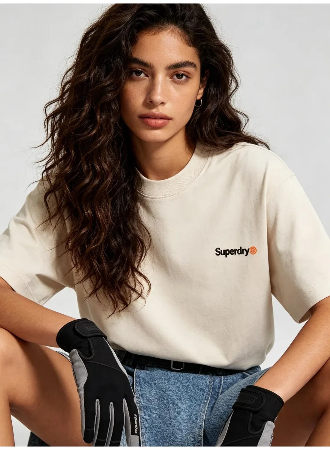 Футболка хлопковая с принтом унисекс Superdry, абрикосовый — фото 2