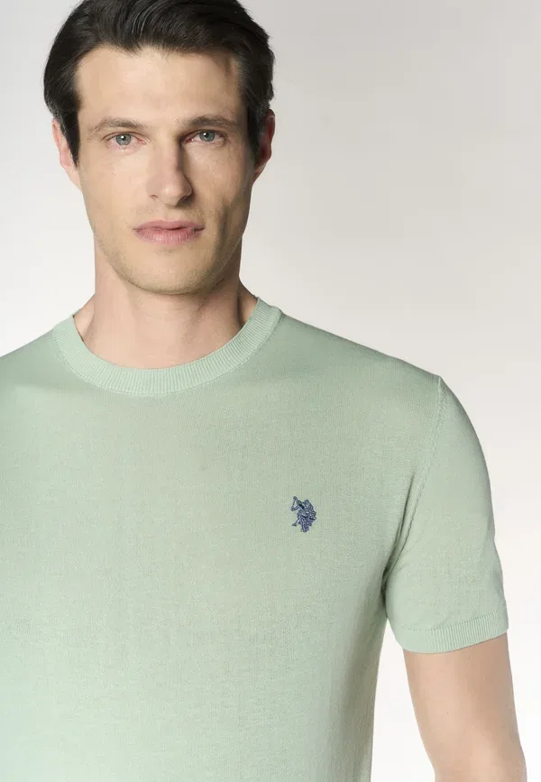 Футболка хлопковая Basic t-shirt U.S. Polo Assn., mint, мятный — фото 4