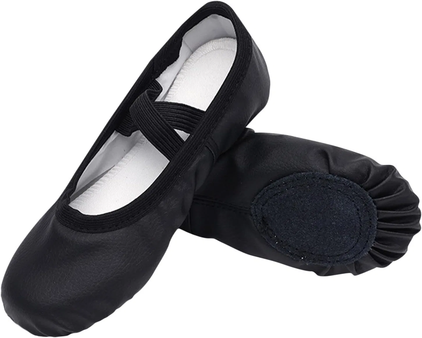Детские балетки для девочек с разрезной подошвой PU Leather, Black