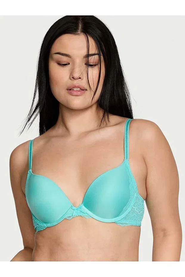Женский бюстгальтер кружевной Smooth Lace Push-Up Bra Victoria'S Secret, Cyan