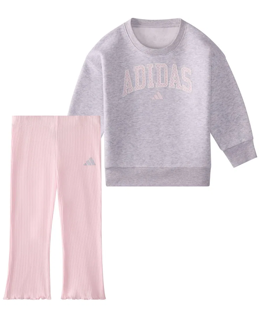 Комплект из свитшота и брюк с длинным рукавом adidas, Gray/Pink