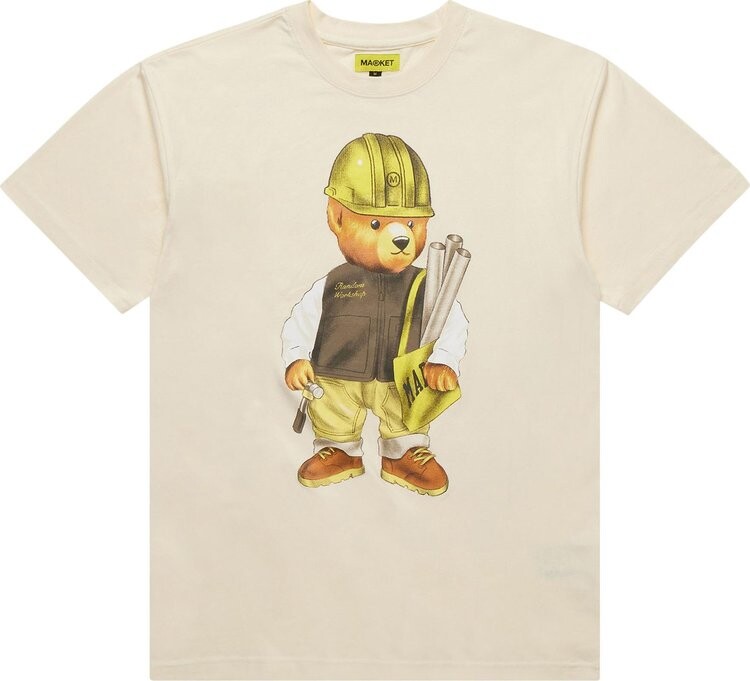 

Футболка Market Workshop Bear T-Shirt 'Cream', кремовый, Бежевый, Футболка Market Workshop Bear T-Shirt 'Cream', кремовый