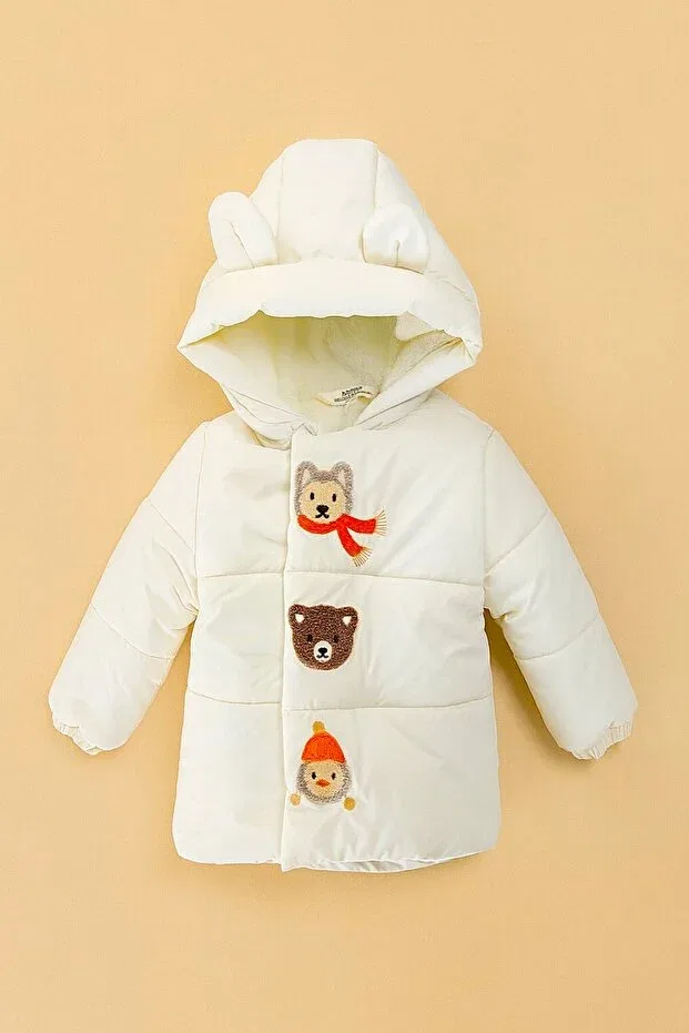 Детское зимнее пальто для девочек с принтом Dekubaby, Beige