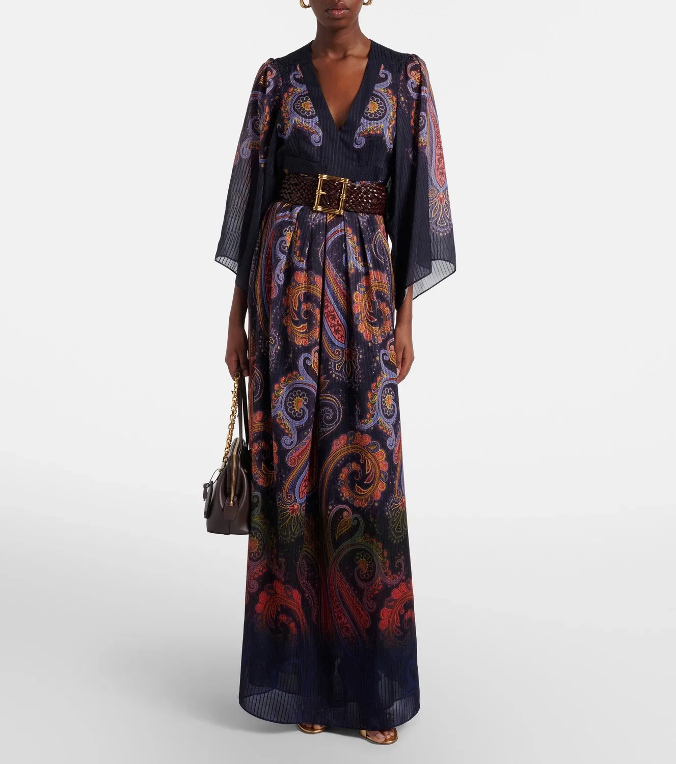 Платье макси с узором пейсли ETRO, мультиколор — фото 2