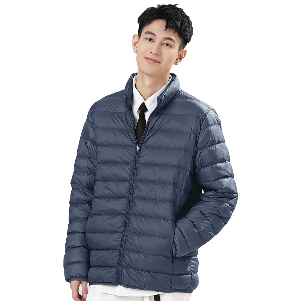 Детский пуховик стеганый легкий с воротником-стойкой MINISO, Navy Blue