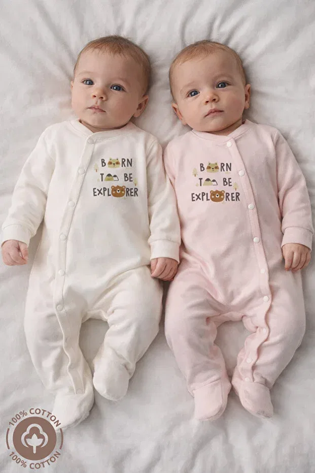 Детский комбинезон с принтом Born to Be Printed Miniel, Multicolor — фото 2