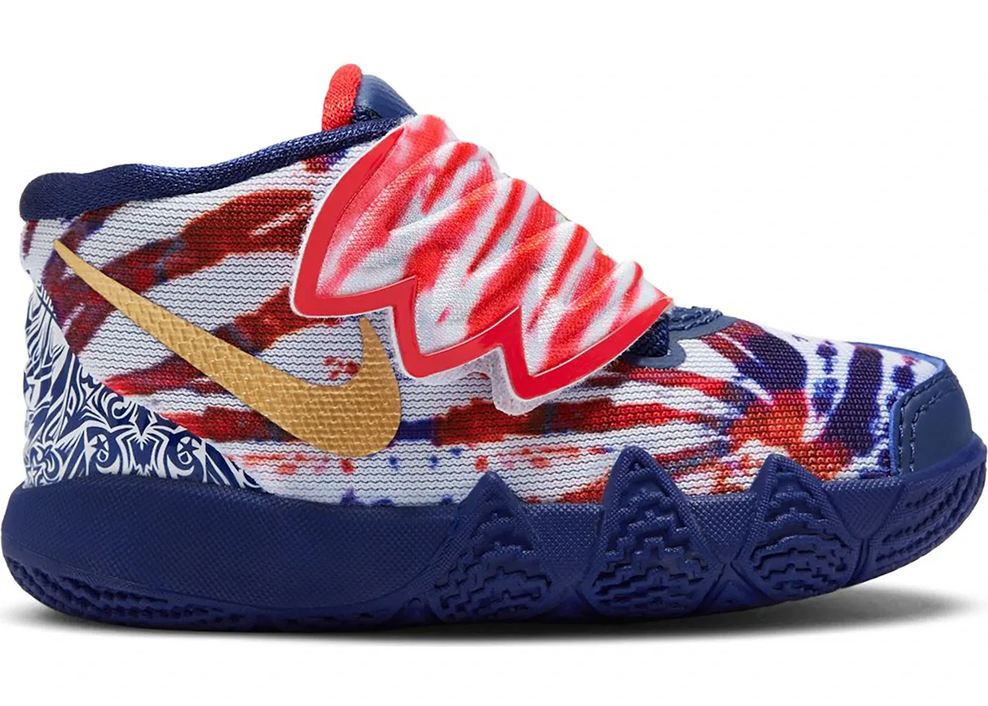 Детские кроссовки для мальчиков с принтом Nike Kybrid S2, Blue Void/Metallic Gold-Photo Blue-White