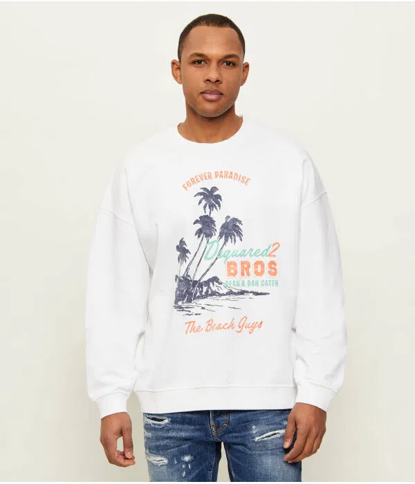 Мужской пуловер Summer Vintage Dsquared2, белый