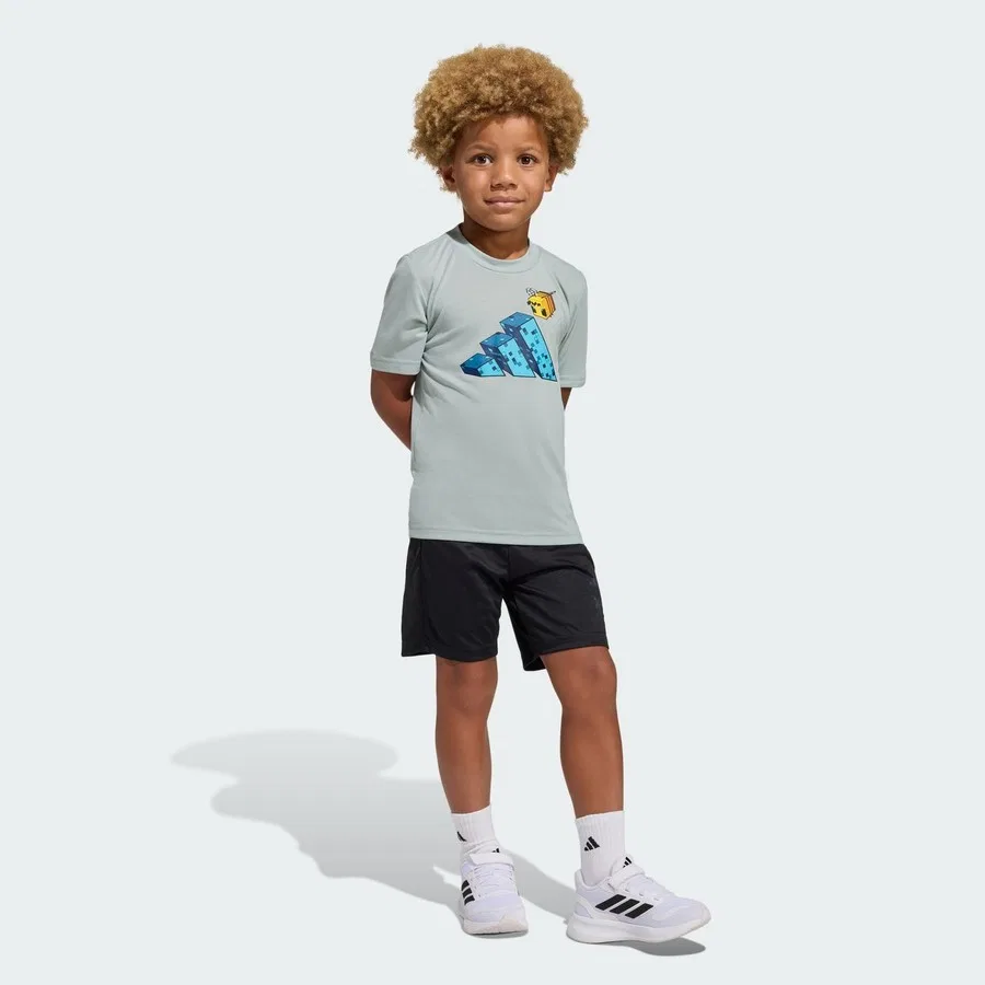 Комплект спортивной одежды с принтом Minecraft Training Summer Set adidas, Светло-зеленый